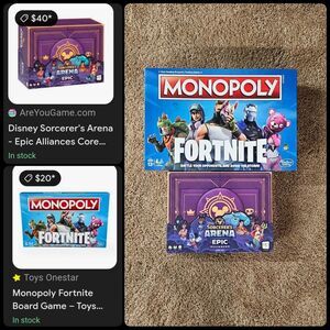 Disney Sorcerer's Arena: Epic Alliances  Game + Fortnite Monopoly